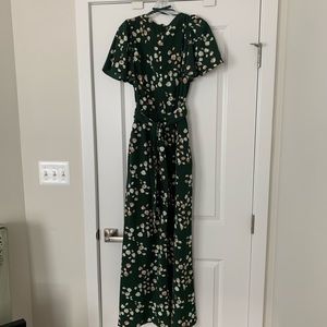 H&M green floral jumpsuit